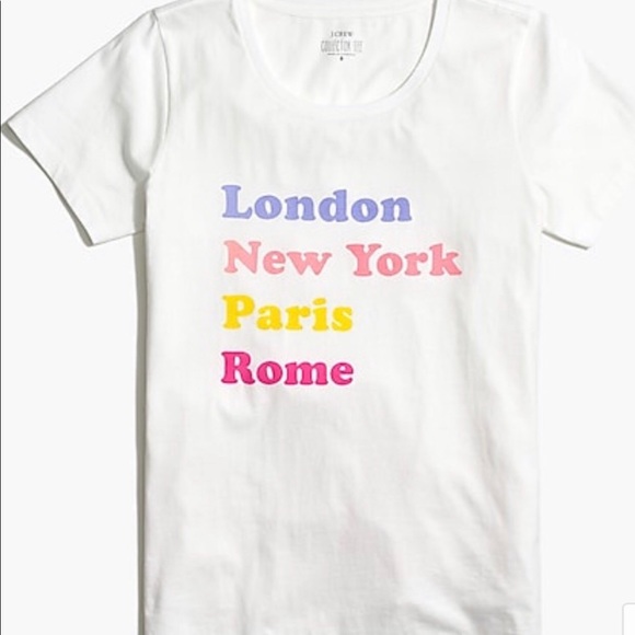 ✅SOLD J. CREW COLLECTOR TEE LONDON NYC PARIS NWT XL - Picture 3 of 10